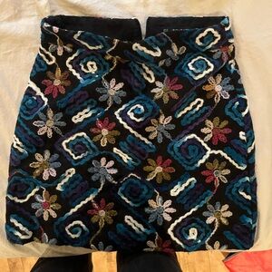 Floral Patterned knit Skirt - Multicolor